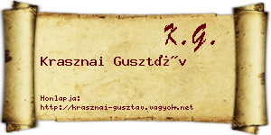 Krasznai Gusztáv névjegykártya